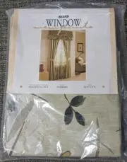 Sears Window Viewpoints Curtain Blouson Valance Scarboro Leaves Brown Green Boho