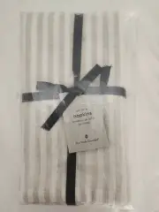 West Elm European Linen Stripe Sets of 4 Napkins 18" x 18" Birch