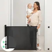 Cumbor Baby Gate Retractable Gates for Stairs, Mesh Dog Gate - 55" W x 33" Tall