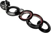 Straight/Tapered Tube 44-56mm Bike Headset, Road Headset Bicycle Accessory 1-1/8" Black Bearing Headset(Black)