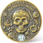 Memento Mori Challenge Coin - Premium Zinc Alloy 1.57” Inspirational Reminder of Life & Death with Protective Case﻿ ﻿ ﻿