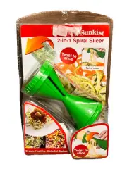 Sunkist 2-in-1 Spiral Slicer Vegetable Slicer Green New In Pack
