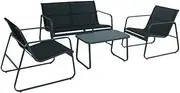 4pc Lounge Set Outdoor Furniture Rattan Wicker Chair Table Garden Patio Balcony