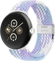 [BandRain] Stretchy Braided Bands Compatible with Google Pixel Watch 3 Band 41mm/Pixel Watch 2 Band/Google Pixel Watch Band - Upgraded Connector - Elastic Nylon Breathable Sport Straps for Women Men