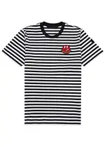 Moncler Striped Logo Cotton T-shirt - Black - M M