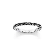 Genuine THOMAS SABO Delicate Ring with black zirconia