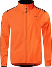 [INBIKE] WB005 Men's Lightweight Cycling Jacket Waterproof Windproof Outdoor Sports Rain Jacket Green Orange Black, orange, XX-Large