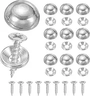 uxcell Brass Decorative Screws with Caps, Mirror Screw Self Tapping Screws Decorative Cover - Fitting for(Furniture Fixing- Wall Hangings - Wood Handcrafted) 15mm & 10 Pack & Silver