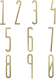 door numbers Door number stickersRetro Brass Digital Letter,Self-adhesive House Number Door Sign,DIY Wall Decoration Of Home Hotel Room,Metal Numbers,1pcs