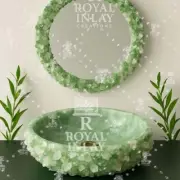 18" Aventurine Stone & Quartz Sink | Handcrafted Crystal Basin