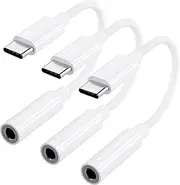 USB C to 3.5mm Headphone Jack Adapter, 3 Pack USB Type C to Aux Dongle Cable Cord Adapter Compatible wtih iPhone 16/16 Plus/16 Pro/16 Pro Max/15/15 Plus/15 Pro/15 Pro Max, iPad Pro/Air/Mini, Galaxy