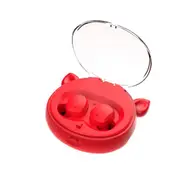 Wireless Headphone Tws Binaural Running Sports 5.0 Earphone Cartoon Style Subwoofer Bluetooth Headset Red