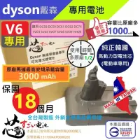 在飛比找momo購物網優惠-【芯霸電池】Dyson 戴森 V6 3000mAh SV09