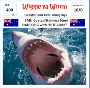 400lb Stainless Steel Coated Wire 3m Shark rig & Bite Zone, 16/0 circle hook