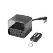 Outdoor Light Timer with Remote, TESSAN Timer Plug with 4 Outlets 100ft, Dusk...