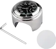 Car Wall Clock,Universal Motorcycle Handlebar Meter Bicycle Clock Waterproof Replacement for Motorcycles Bicycles 22mm-25.4mm7/8 ''- 1'' Handlebars Silver Shell Black Dial Clock