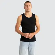 [Nomadic Paradise] Kai Heavy Waffle Singlet Black