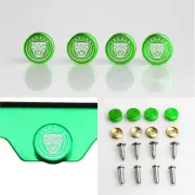 Laser Etched Green Aluminum Jaguar License Plate Frame Bolt Fastener Screws Cap (for: Jaguar)