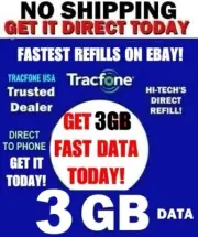 3GB TRACFONE ✅ GET TODAY FAST ! DATA REFILL ⭐ TRUSTEDT REFILLS SINCE 2001 ⚡