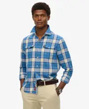 Merchant Linen Check Shirt | Blue Ombre Check