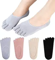 Meaiguo Toe Socks No Show Cotton Low Cut Five Finger Socks Athletic for Women