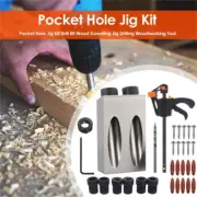 31PCS Pocket Hole Jig Kit Woodworking Guide Oblique Drill Angle Hole Locator 15°