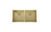 760*440*200/200*1.2mm MN Stainless Steel Light Gold Round Corner Double Bowls Top Mount or Undermount PVD Sink