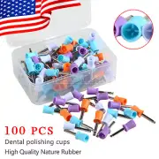 100pcs Dental Polishing Polish Cups Prophy Cup Latch Type Mix colors