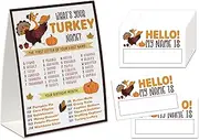 Xenseou Thanksgiving Party Game, What’s Your Turkey Name Game(One Sign+30 Name Tag Stickers), Turkey Party Game,Fun Games for Office Home Party-GEMZC02