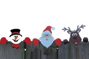 3Pcs Christmas Fence Peeker Decoration Peeking Garden Yard Decorations-Snowman Elk Santa Claus