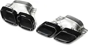 304 Stainless Steel Quad Car Exhaust Tips Replacement Compatible For Benz C63 W206 S206 2022 2023 Muffler Tailtip Nozzle(Black)