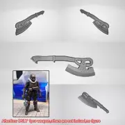 2pcs Unpainted 1/18 Scale Axes Weapon Model For DIY 3.75" Action Figure