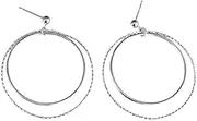MAYJAI Sterling silver creative geometric large ring stylish personality temperament earrings