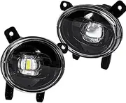 Car Fog Lamp Assembly Compatible For BMW F20 F21 F22 F23 F30 F31 F32 F33 F34 F36 LED Angel Eyes Lens Halogen Front Bumper Headlight 12V(LED Lens White)