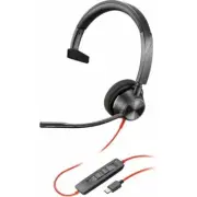 Poly 8X215AA Blackwire 3310 Mono USB-C/A 3.5mm Headset Inline Control TAA PC MAC