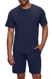 Eberjey Henry Jersey Knit Short Pajamas in True Navy at Nordstrom, Size Small