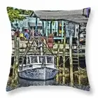 Carolina Beach dock throw pillow,14" x 14 polyester Pillow Cushion,pillow Cover