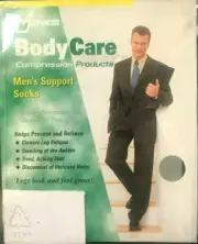 Body Care Men's 15-20 mmHg Compression Support Socks Black, Shoe Size 7.5-10