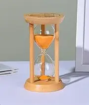 Bamboo Sand Timer 5 Minute Hourglass Timer Wooden Sand Clock, Mini Gold Sand Watch, Reloj de Arena 5 Minuto, Unbreakable Sandglass for Childs, Office, Games, Decorative (Gold, 5Min)