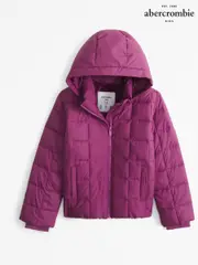Abercrombie & Fitch Purple Lightweight Cropped Puffer Jacket (E89040) | $159 - $164