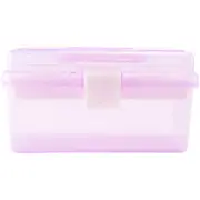 3X(Plastic Handle 2 Layer Hardware Tools Storage Box, Clear Purple N4X1)6128