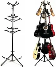 3-Tier Multiple Guitars Stand, Adjustable Guitars Display Stand Fit for Holding 9 Electric or Acoustic Guitars/Banjos/Bass/Ukuleles