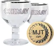 Chimay German Beer Glasses with Beer Coasters - 0.25 Liter - 2pk