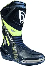 MUGENRACE Sphantom Plus perforated Motorcycle Boots, black-yellow, Size 47 for Men Black Yellow
