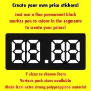 Vending Price Labels / Stickers - Create Your Own Prices - 7 Sizes