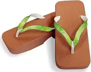 Hajime(一歩) [One Step] [Hajime] Geta Geta Clogs, Soft and Water Resistant, Made of Sponge, 10.6 inches (27 cm), BR/Fireworks x Green, Fireworks x Green (Hanabi x Green/27), Hannabi × Green, 27.0 cm