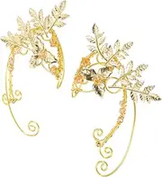 [GLEAVI] 1 Pair Earring Ear Hook Jewelry Clip on Earring Leaf Ear Cuff Cosplay Ear Cuff Clip on Earing Earrings for Teen Girls Women Ear Cuff Vintage Accessories Alloy Women's