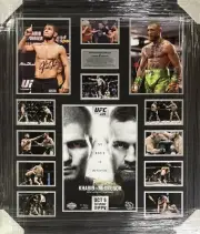 CONOR McGREGOR & KHABIB NURMAGOMEDOV Signed Photos + UFC 229 Collage FRAMED COA
