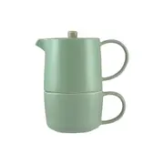 Maxwell & Williams Cafe Life Porcelain Tea for One With Infuser 450ml - Seafoam