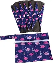 Ipetboom Sanitary Napkin Set 7 Washable Menstrual Pads Waterproof Wet Bag Button Snaps for Outdoor Sports